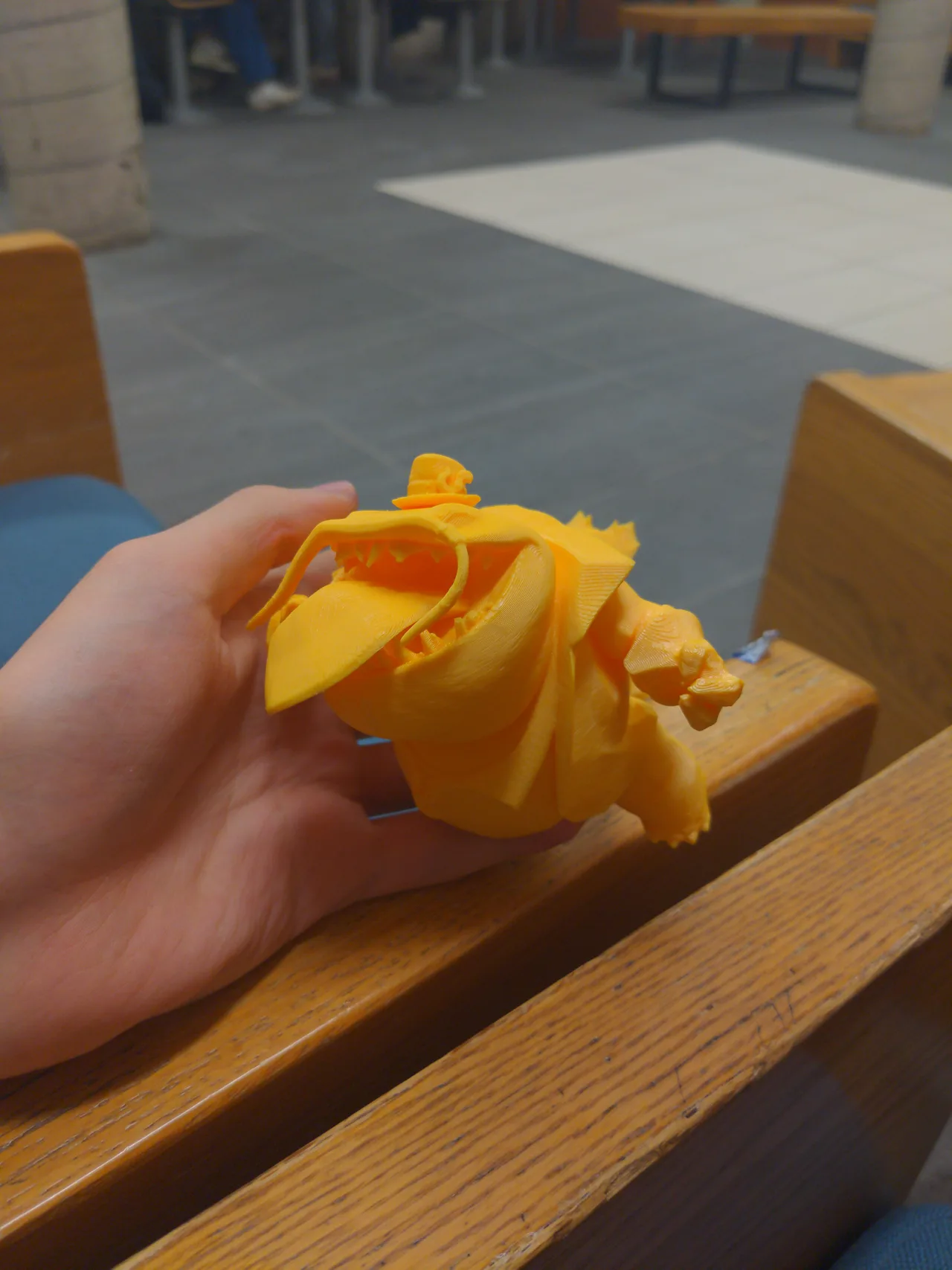 Another view of the incomplete yellow Tahm Kench print