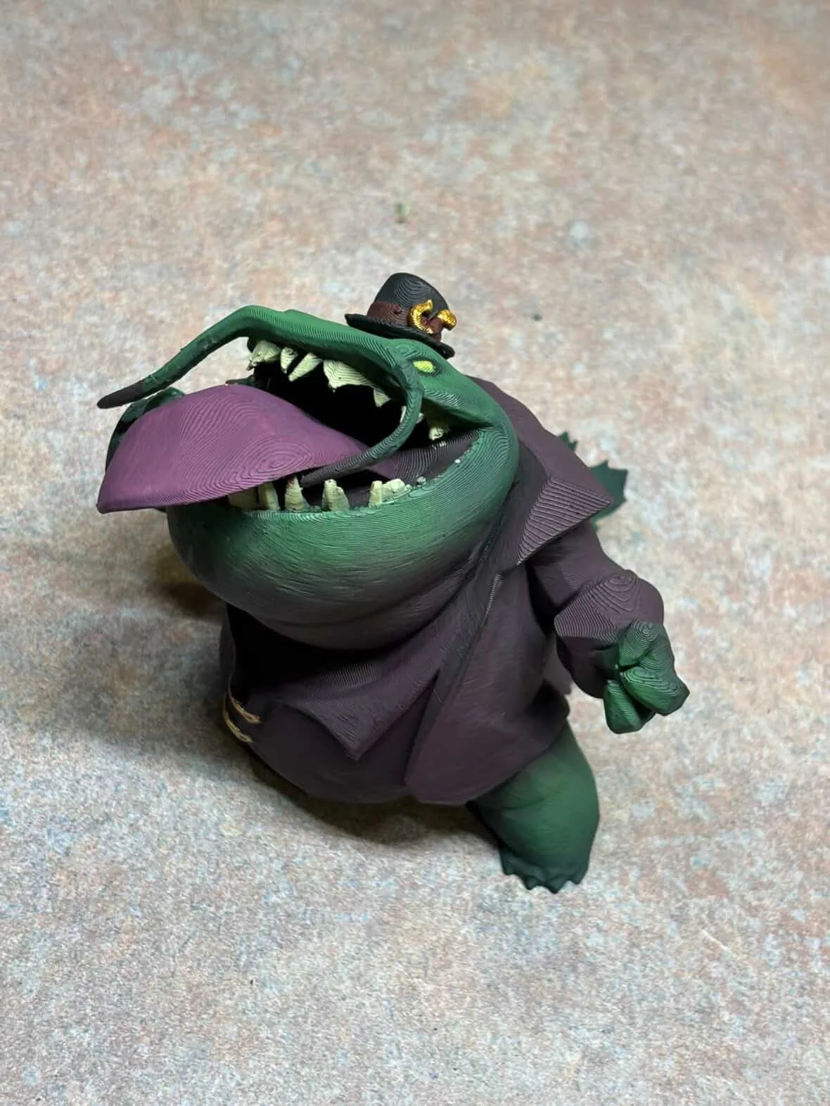 Closer view of the Tahm Kench figure with its mouth open